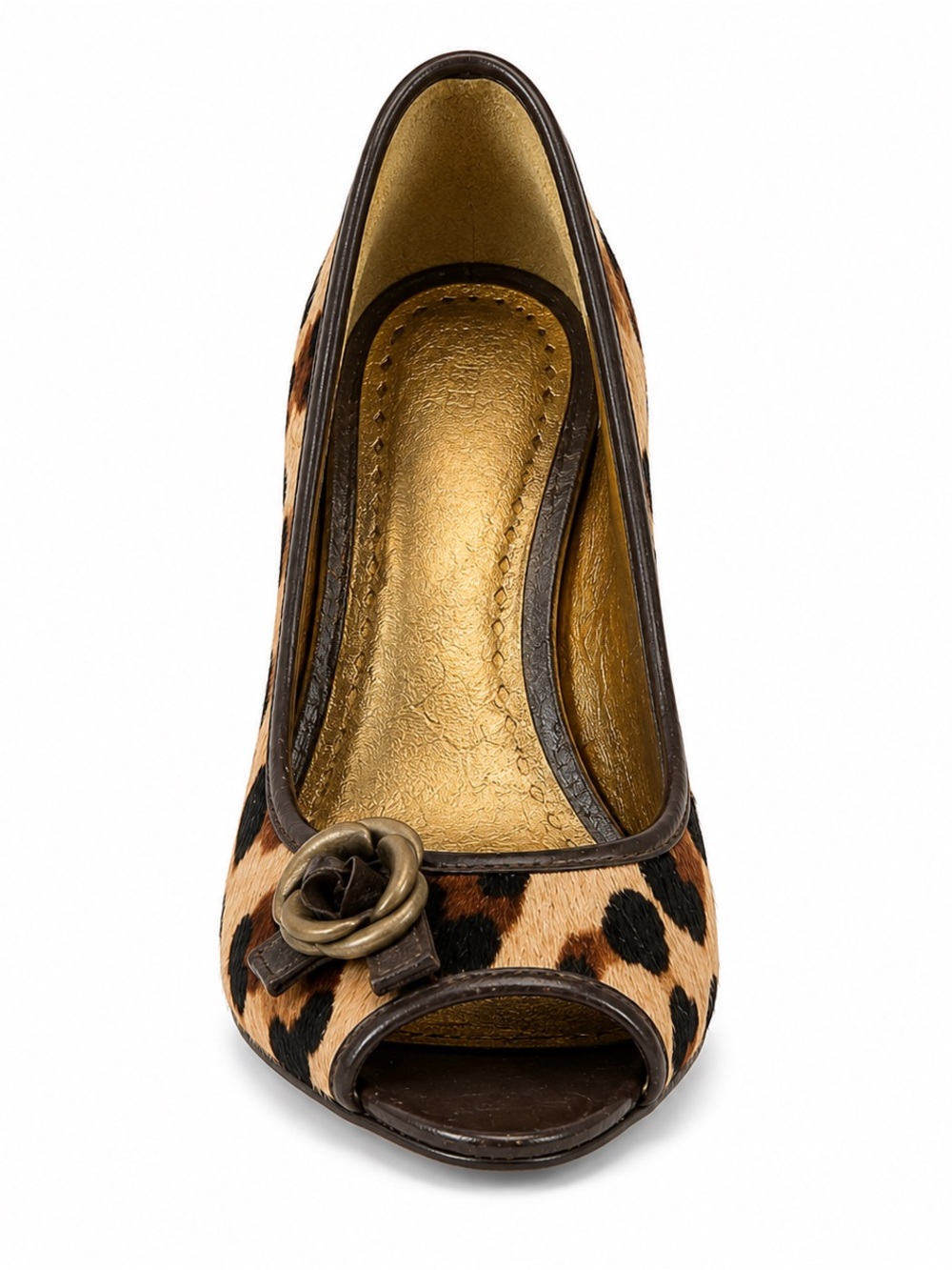 BCBG Leopard-Print Peep-Toe Pump in Brown and Black
SW